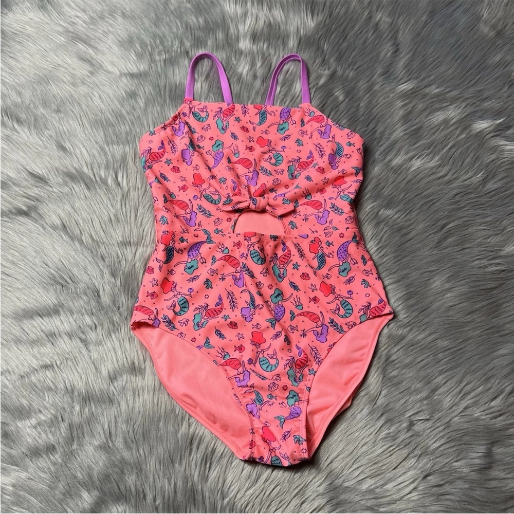 Cat & Jack Girls Swimsuit One Piece Mermaid Cut Out XL 14/16